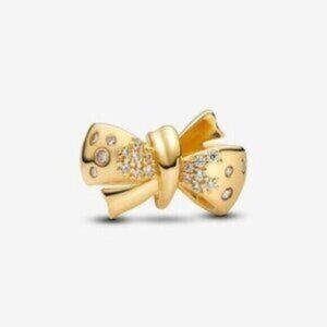 NWT Pandora Authentic Sparkling Bow Pandora Charm
